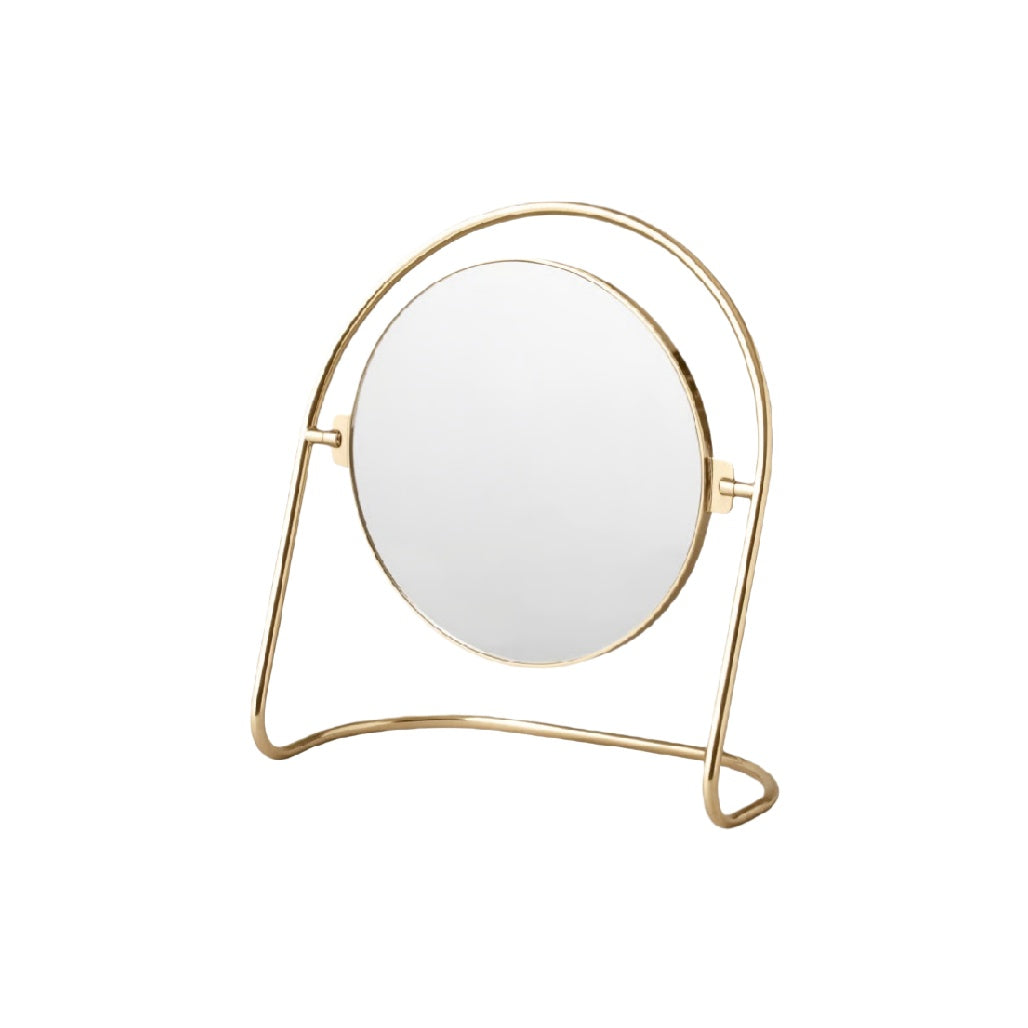 Elegant Gold Framed Round Table Mirror**