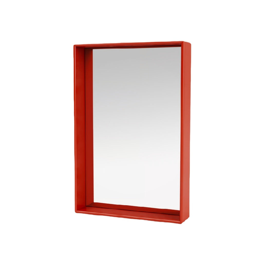 Modern Red Framed Wall Mirror - Sleek Decorative Accent for Home Décor
