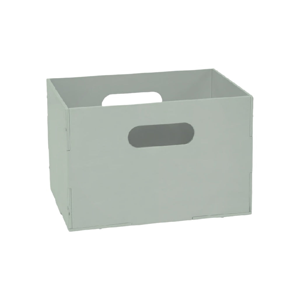 Durable Gray Storage Box with Cut-out Handles