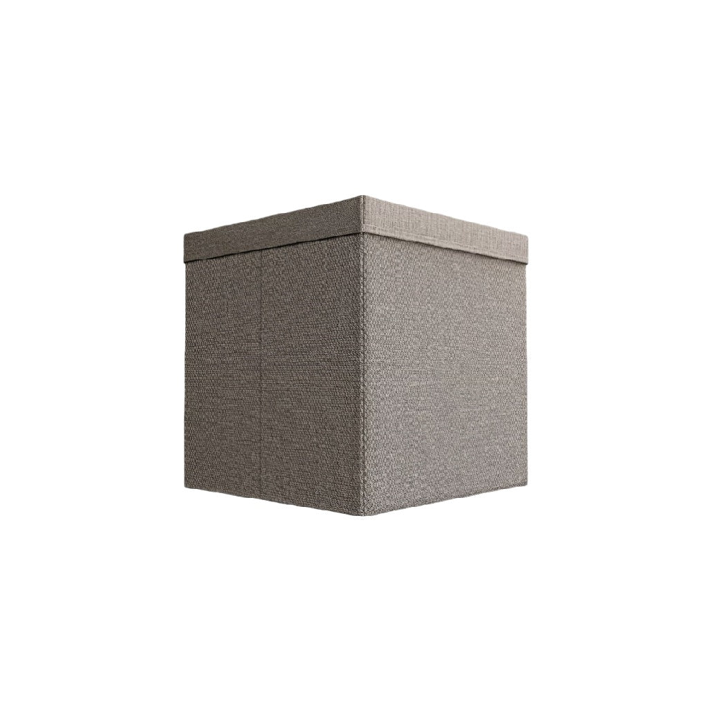 Stylish Fabric Storage Cube with Lid - Gray Soft Storage Organizer**