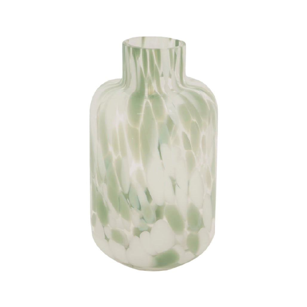 Elegant Green Marble Glass Vase – Stylish Home Decor Accessory