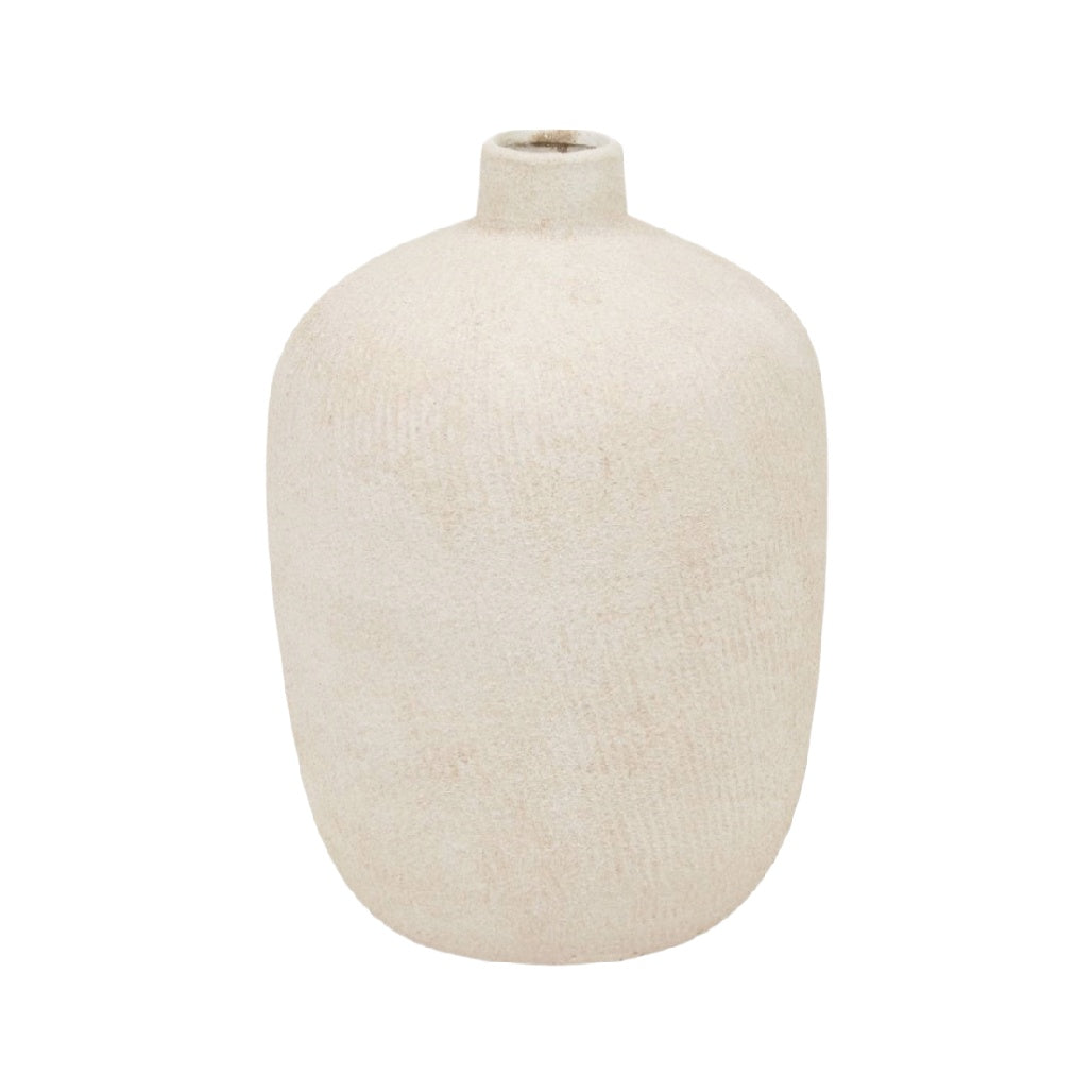 Elegant Minimalist Ceramic Vase - Neutral Beige Decorative Vessel for Home Décor